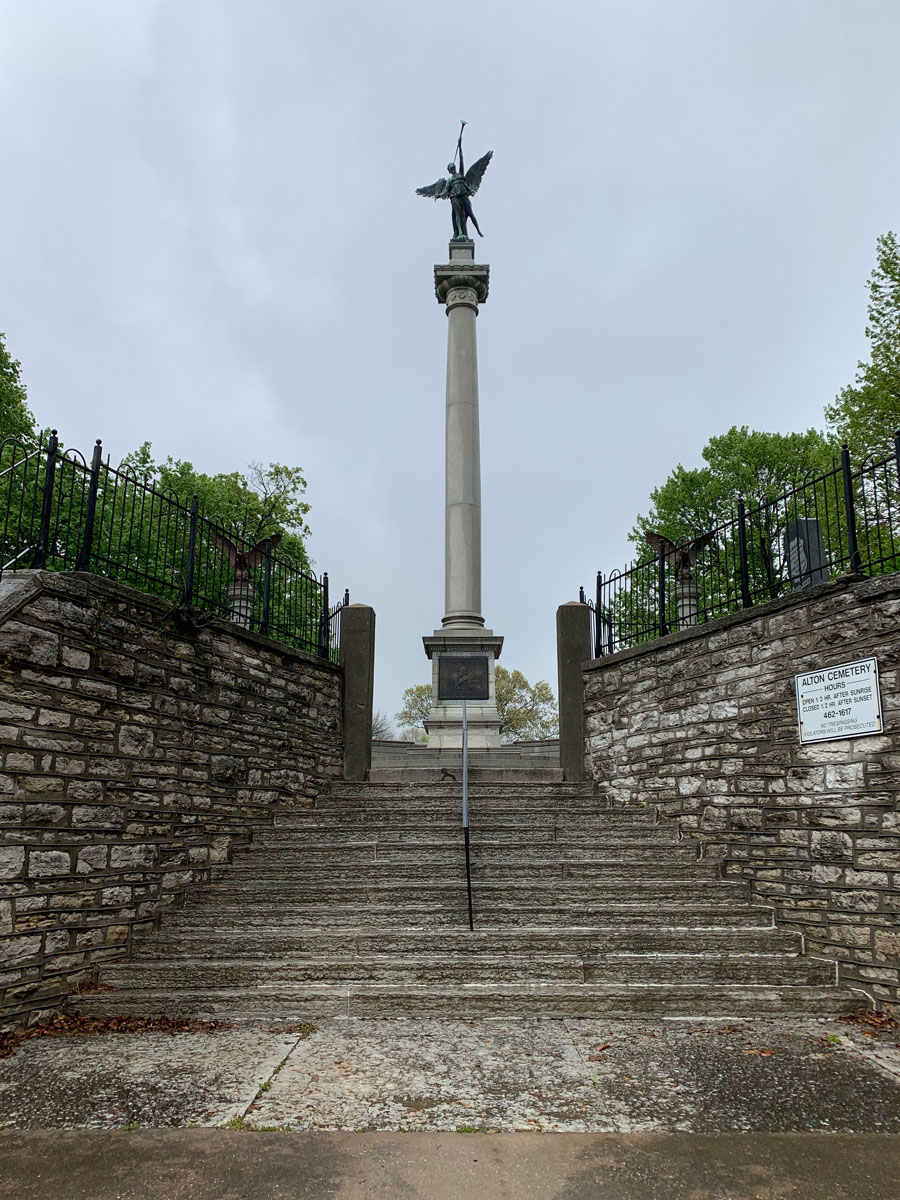 steps leading up to columnar Lovejoy State Memorial