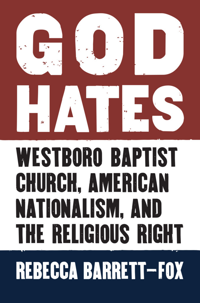 cover of God Hates, with a red-white-and-blue background 